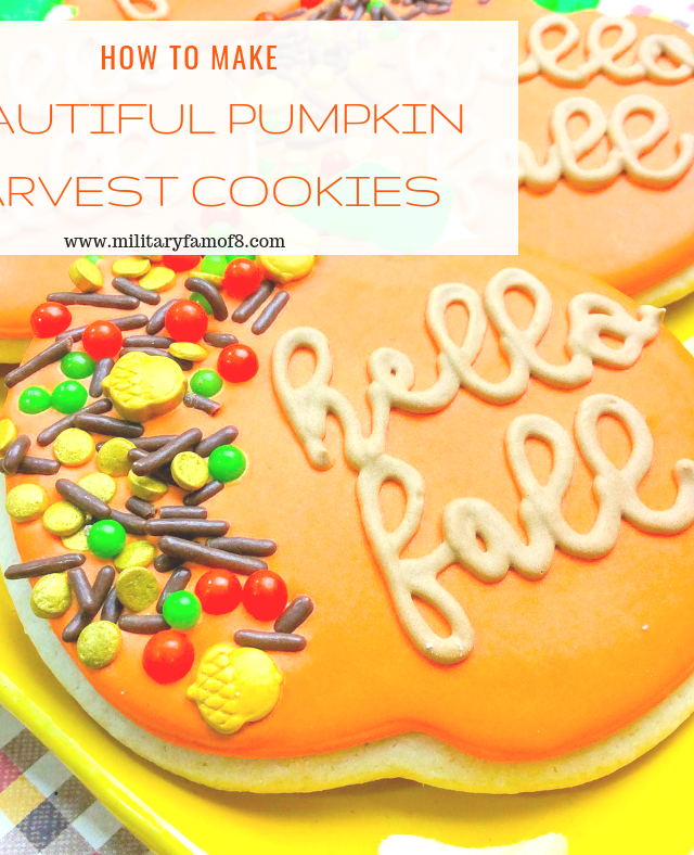 How to Make Beautiful Pumpkin Harvest Cookies. This is a super easy and quick recipe for Fall cookies. The script and sprinkles give these cookies a gourmet look!