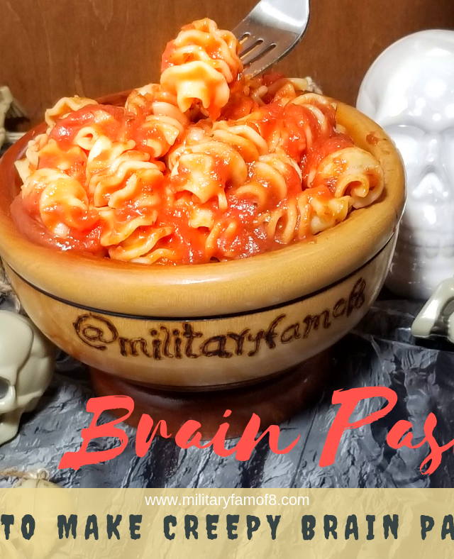 How to Make Creepy Brain Pasta! This is the easiest and fastest meal I have ever made; did I mention it was also the grossest? Stop by our site and read our post, you will see our recipe is dead on!